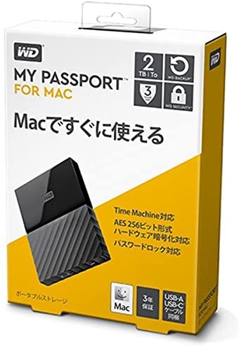 wd 2tb black my passport for mac portable　アマゾン